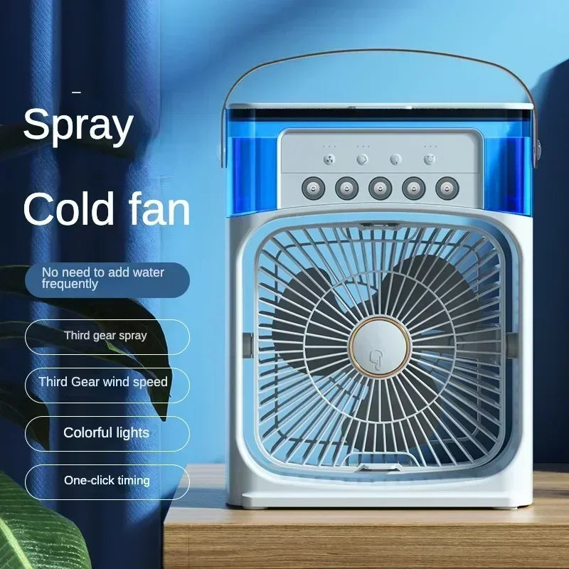 Ventilateur de refroidissement 3 en 1, humidificateur de bureau Portable, Mini climatiseurs USB, veilleuse, brume d'eau pour la maison, le bureau et l'extérieur Amagi