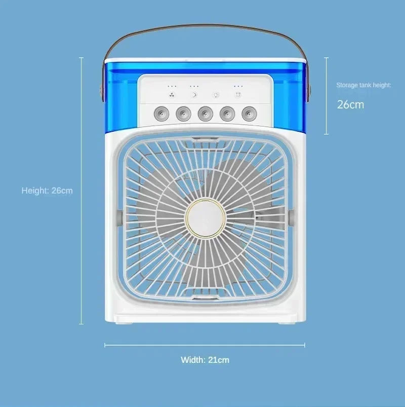 Ventilateur de refroidissement 3 en 1, humidificateur de bureau Portable, Mini climatiseurs USB, veilleuse, brume d'eau pour la maison, le bureau et l'extérieur Amagi