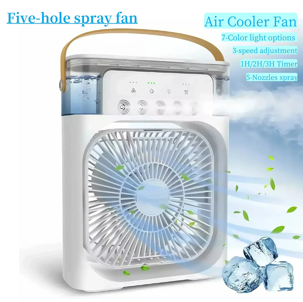 Ventilateur de refroidissement 3 en 1, humidificateur de bureau Portable, Mini climatiseurs USB, veilleuse, brume d'eau pour la maison, le bureau et l'extérieur Amagi